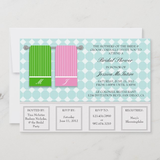 Invitation Son et sien Fête de la mariée moderne de (Devant)