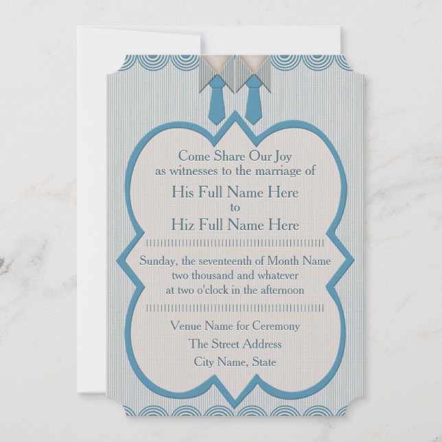 Invitation Son et son Blue Oxford Pinstripe (Devant)