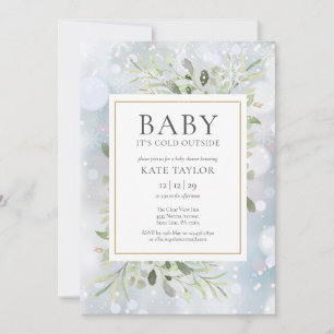 Invitation Son Froid Hiver Extérieur Tout En Un Baby shower
