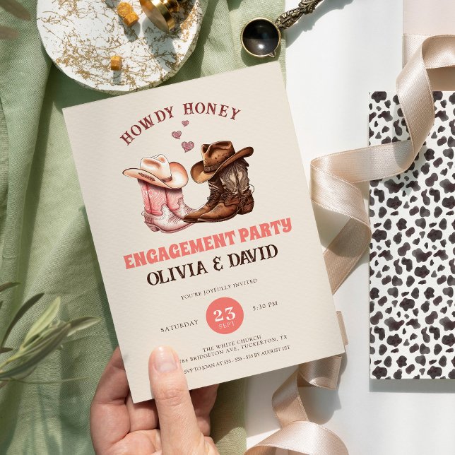 Invitation Son & Hers Cowboy Boots Western Engagement Party (Créateur téléchargé)