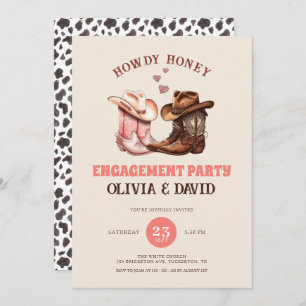 Invitation Son & Hers Cowboy Boots Western Engagement Party