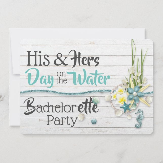 Invitation Son & Hers Day sur l'eau Bachelorette (Devant)