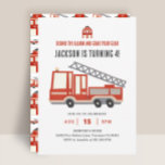 Invitation Son L'alarme Camion Fête d'anniversaire<br><div class="desc">Son L'alarme Camion d'incendie Invitations de fête d'anniversaire</div>