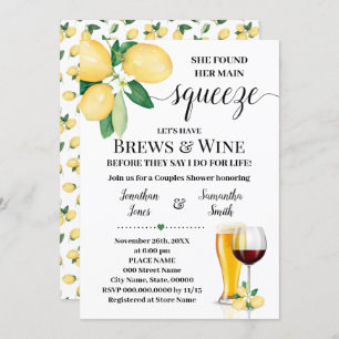 Invitation Son principal Squeeze Brews & Wine Fête des mariée