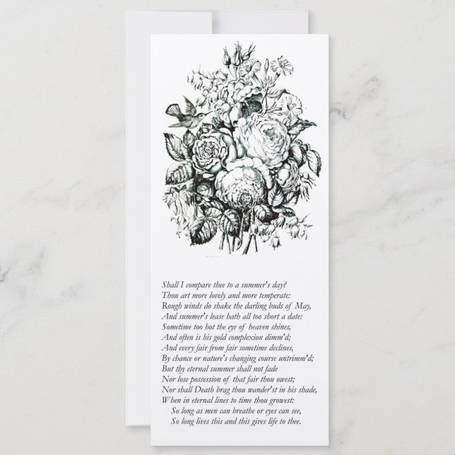 Invitation Sonnet Shakespeare n° 18 (Devant)