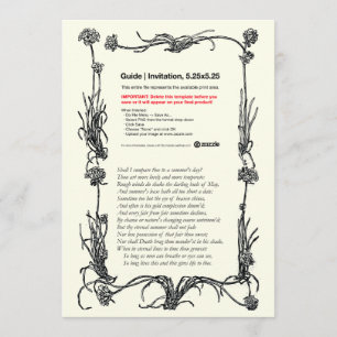 Invitation Sonnet Shakespeare n° 18