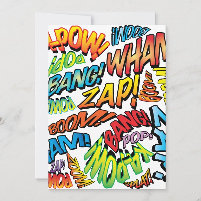 Invitation Sons Art Pop de Bande Dessinée Rétro Amusants (Devant)