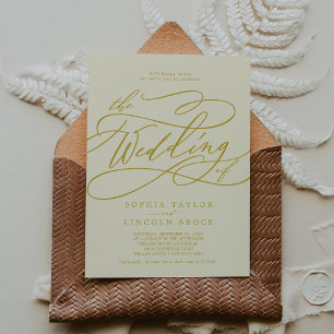 Invitation SOPHIA Beurre Jaune brillant Élégant Mariage d'été