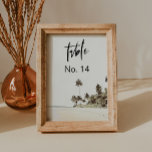 Invitation SOPHIA | Island Beach Tropical Palm Numéro de tabl<br><div class="desc">Ce numéro de tableau est composé d'une aquarelle représentant une plage de palmiers tropicaux et l'océan avec une police manuscrite pointue. Utilisez ces numéros de table pour votre mariage,  douche ou tout autre événement de destination.</div>