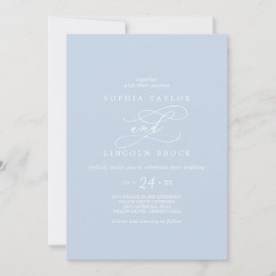 Invitation SOPHIA Moderne Bleu Bébé Tout en un Mariage