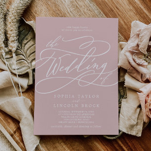 Invitation SOPHIA Simple Elegant Classique Blush Mariage rose