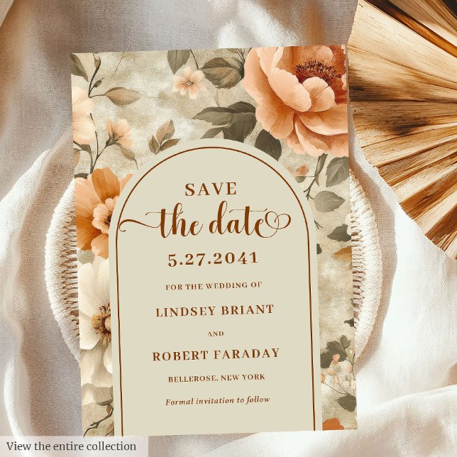 Invitation Sophisticated Boho Neutral Beige Sage Save Date (Sophisticated Boho Neutral Beige Sage Save Date)