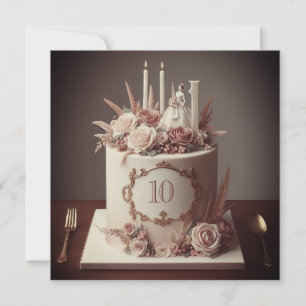 INVITATION SOPHISTIQUÉ MARIAGE ANNIVERSAIRE ÉDITABLE