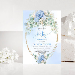 Invitation sophistiquée pour baby shower avec fleu