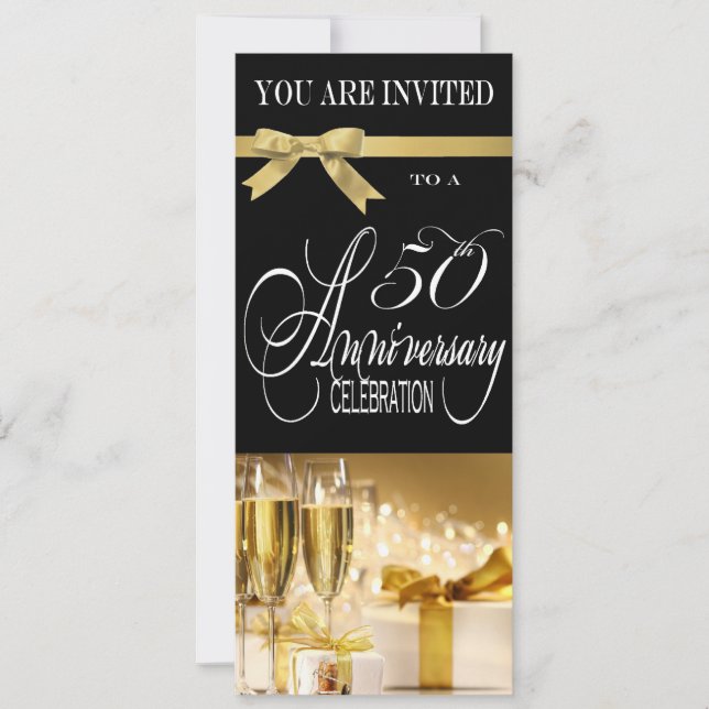 Invitation sophistiquée pour une fête d'anniversai (Devant)