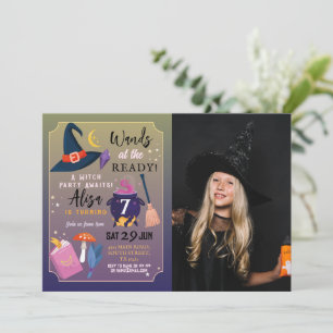 Invitation Sorcière Anniversaire Prêt Filles Filles Rose Phot