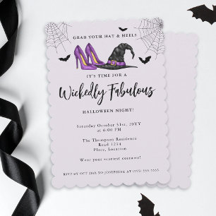 Invitation Sorcière Casquette et guérit la fête d'Halloween f