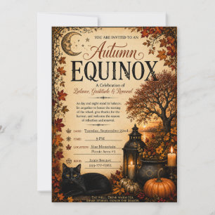 Invitation Sorcière de célébration personnalisée de l'équinox