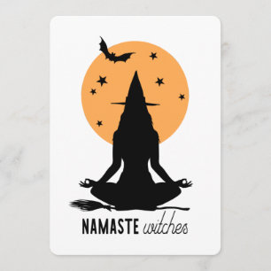 Invitation Sorcière de yoga d'Halloween contemporaine
