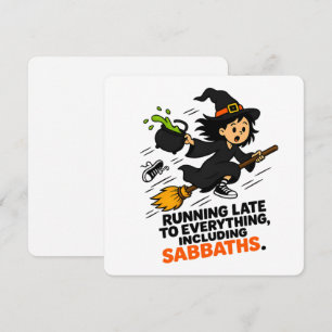 Invitation Sorcière drôle avec TDAH en retard pour Halloween