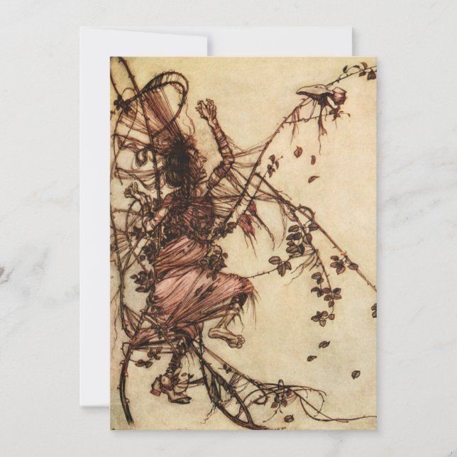 Invitation Sorcière empêtrée dans les épines par Arthur Rackh (Devant)