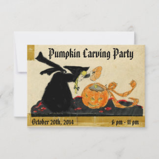 Invitation Sorcière et Citrouille Vintage Halloween Soirée de