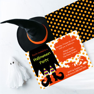Invitation Sorcière fête d'Halloween
