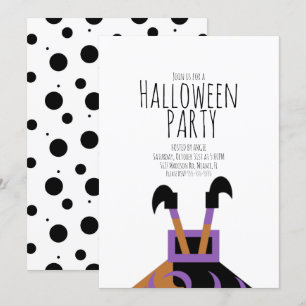 Invitation Sorcière Halloween Joli Anniversaire Fête Evénemen