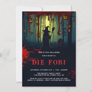 Invitation Sorcière Sanglante Une Nuit à Mourir Pour La Fête