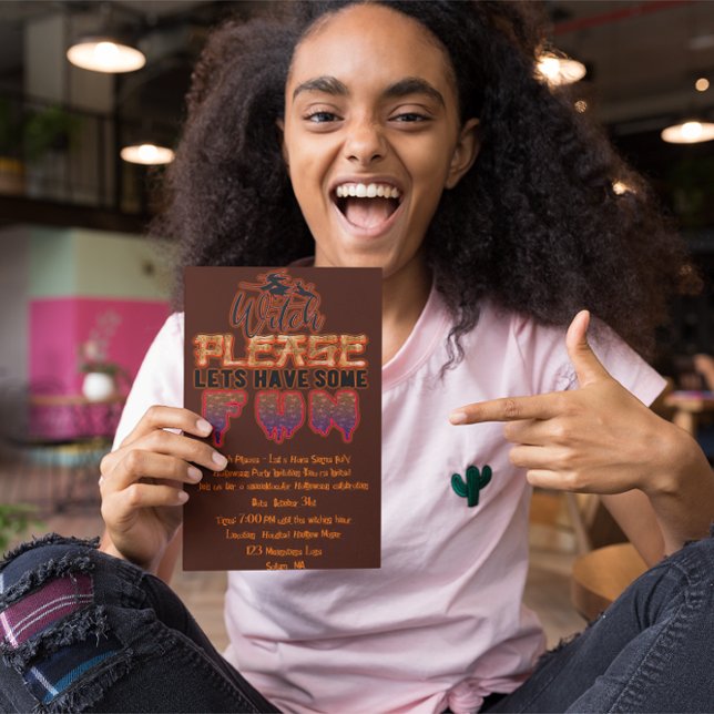 Invitation Sorcière S'Il Vous Plaît : Amusons-nous ! Hallowee (Créateur téléchargé)