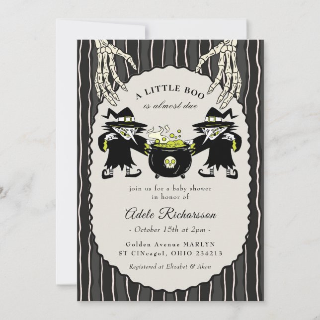 Invitation Sorcière Vintage Halloween (Devant)