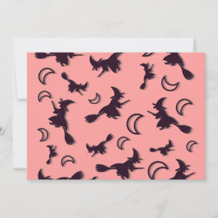 Invitation Sorcière volante entre la moitié de la lune à Hall