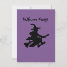 Sorcière volante sur violet