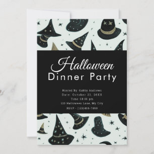 Invitation Sorcières amusantes Casquette Black Halloween Dine