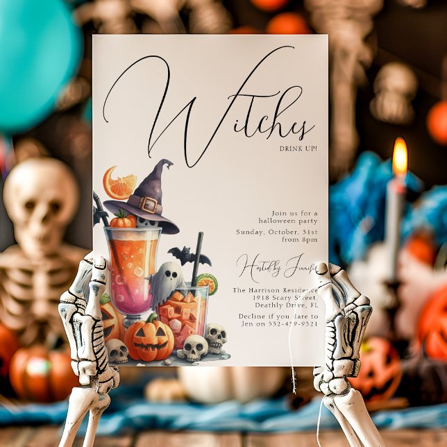Invitation Sorcières, Buvez ! Soirée d'Halloween (Créateur téléchargé)