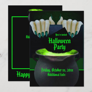 Invitation Sorcières noires et vertes