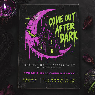 Invitation Sortez après la tombée de la nuit Maison hantée né