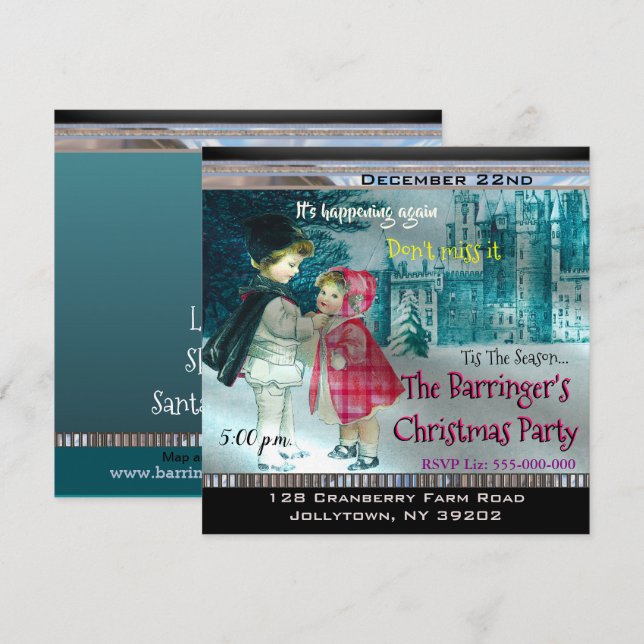 Invitation Sortez de la fête de Noël (Devant / Derrière)