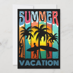 INVITATION SORTIE D'ÉTÉ PLAGE SURF VACANCES EN FAMILLE