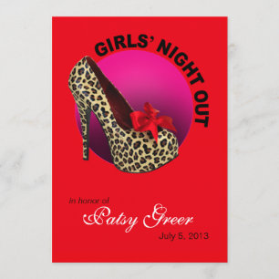 Invitation Sortie nocturne de filles aux stilettos funky léop