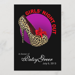 Invitation Sortie nocturne des filles aux stilettos léopard f
