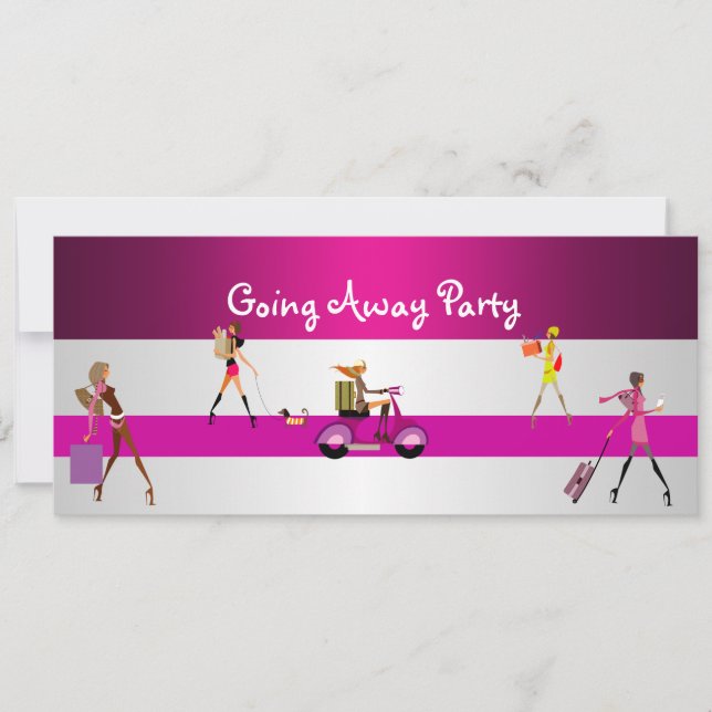 Invitation Sortir Fête Filles Vélo Bagage Amusant (Devant)