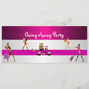 Invitation Sortir Fête Filles Vélo Bagage Amusant