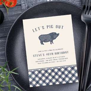 Invitation Sortons de porc !   BBQ d'été fête d'anniversaire
