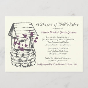 Invitation Souhaiter Bien Couples Douche Plum Coeurs