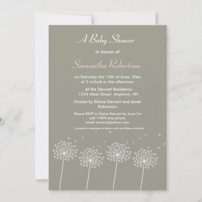 Invitation Souhaits d'invitation Baby shower (Devant)
