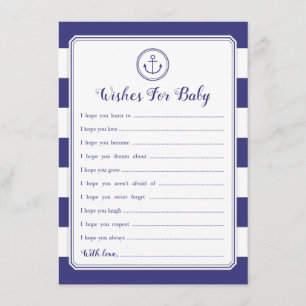 Invitation Souhaits nautiques de baby shower d'Ancre pour le