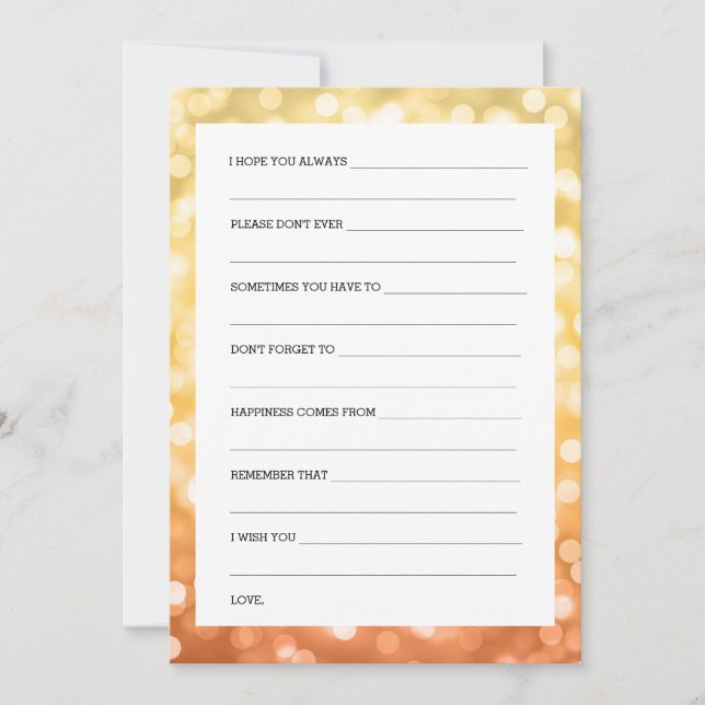 Invitation Souhaits Wedding showers Automne / Parties scintil (Devant)