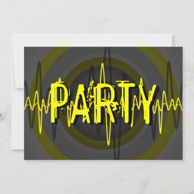 Invitation Sound Yellow Dark "PARTY" (Devant)