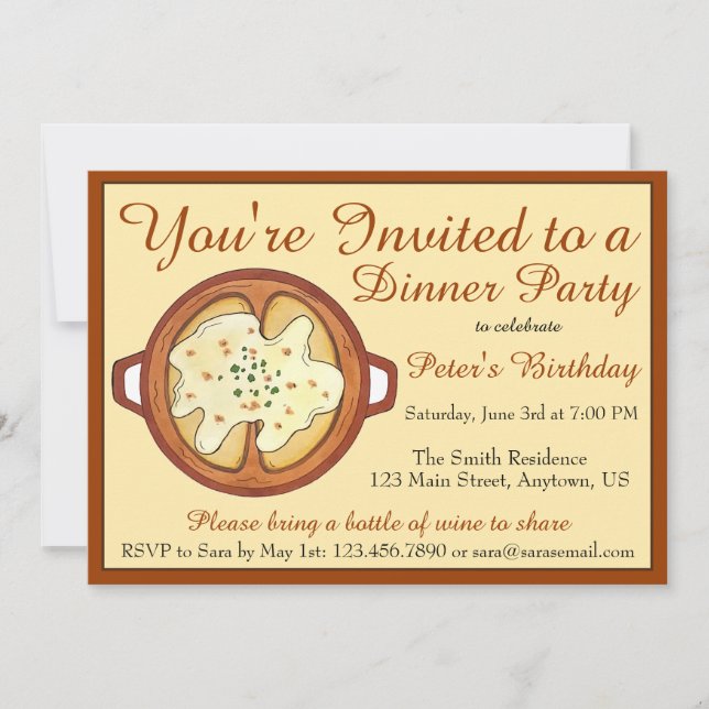 Invitation Soupe d'oignon français Diner soirée Club de soupe (Devant)